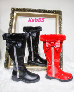 Girls Boots with Sparkle Bow