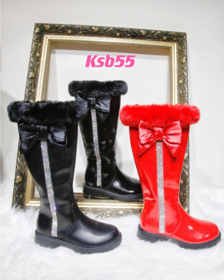 Girls Boots with Sparkle Bow