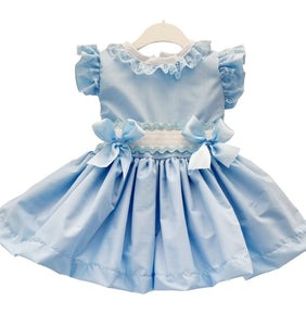 Princess Puff Dress in Lilac, Pink, Lemon & Blue
