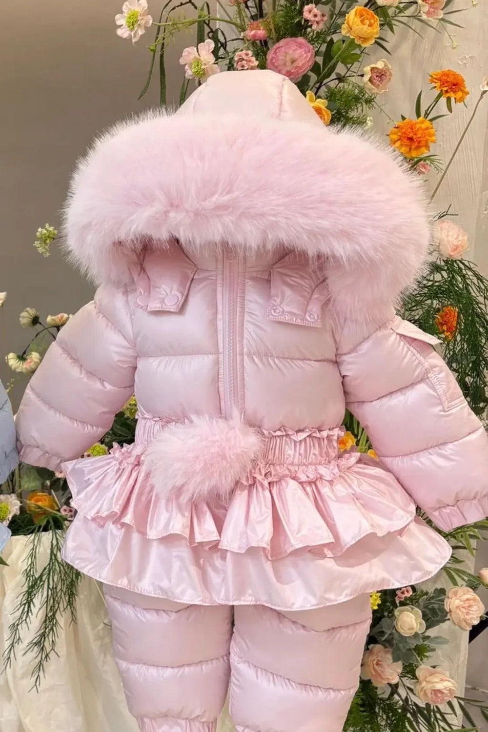 Girls Winter Snowsuit with Detachable Skirt