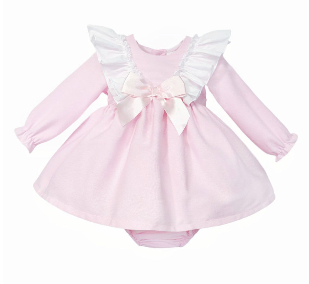 Pink & White Frilly Girls Dress