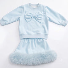 Load image into Gallery viewer, Preorder Exclusive Girls Bow &amp; Faux Fur Skirt Set - Read description
