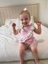 Load image into Gallery viewer, Girls Summer Rainbow Shorts Set
