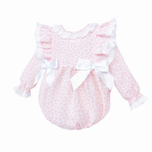 Baby Girls Pink Frilly Romper