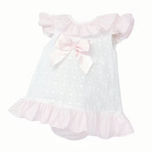Load image into Gallery viewer, Baby Girl White Cotton Dress with Bloomers
