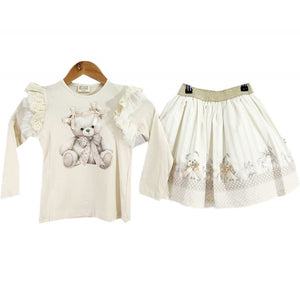 Baby Girls Skirt Set with Teddy