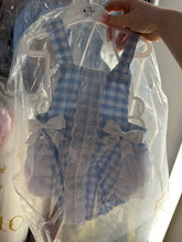 Load image into Gallery viewer, Blue Checked Romper - 6/12m
