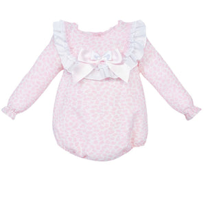 Baby Girls Pink Floral Frilly Romper