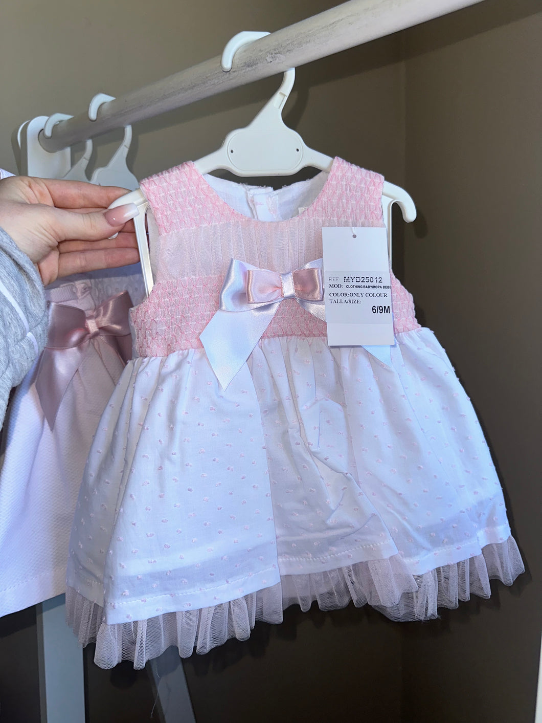 Girls Pink Smocked Dress