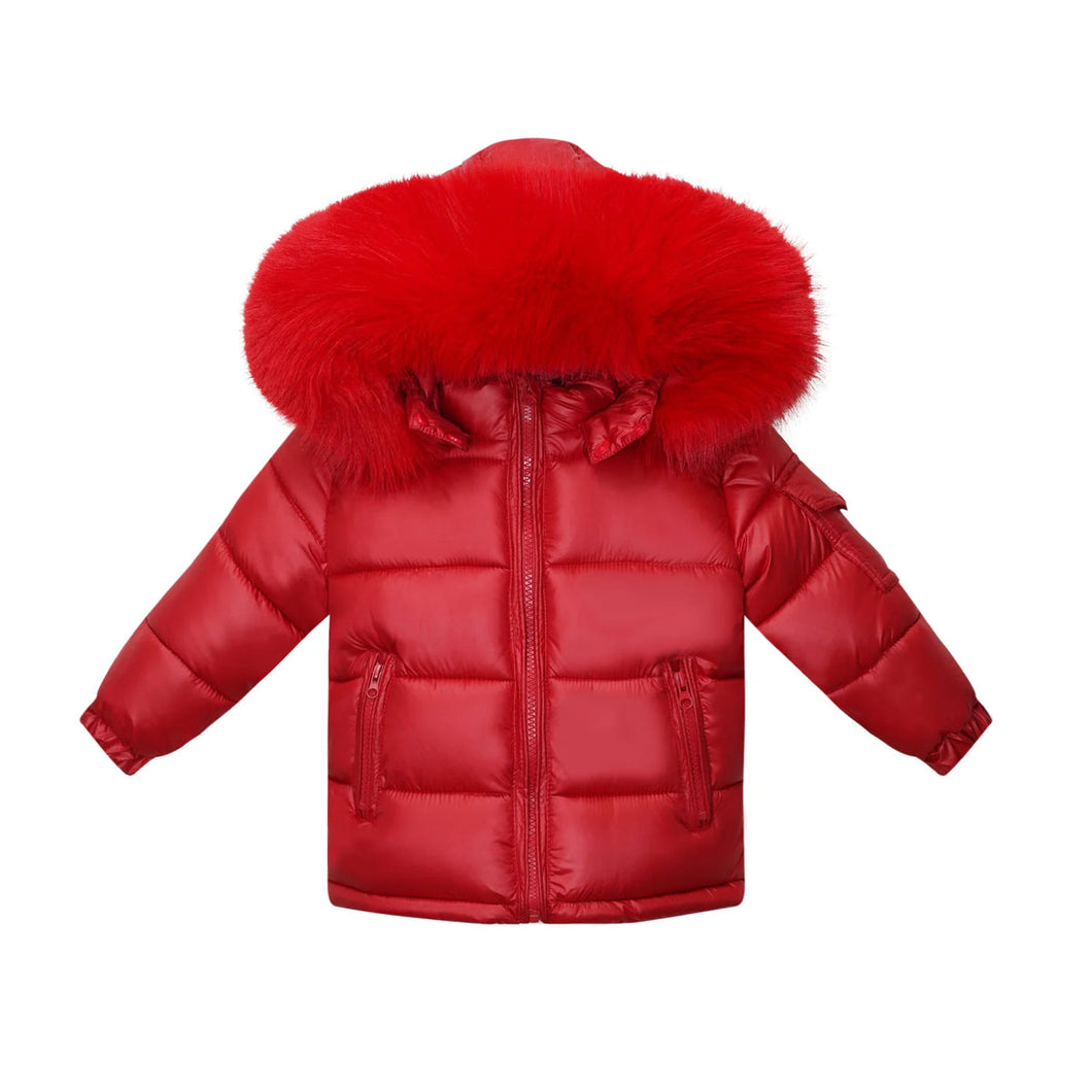Faux Fur Puff Bomber Jacket