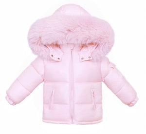 Baby Girl Puffer Jacket with Faux Fur