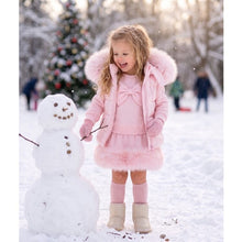 Load image into Gallery viewer, Preorder Exclusive Girls Bow &amp; Faux Fur Skirt Set - Read description
