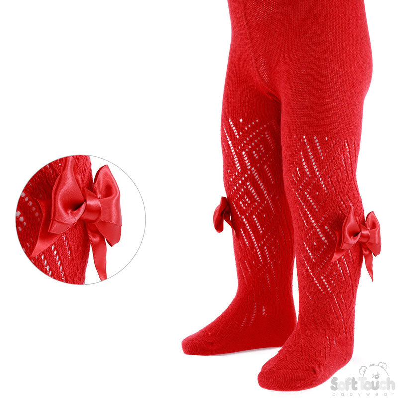 Large Red Bow Tights