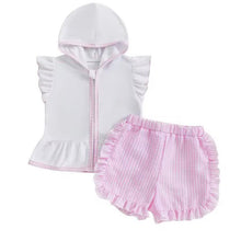 Load image into Gallery viewer, Girls Summer Towel Set - Lilac &amp; Pink
