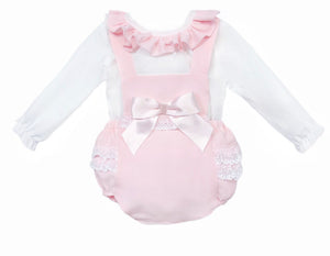 Baby Girls Pink Lace Romper