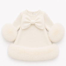 Load image into Gallery viewer, Preorder Exclusive Girls Bow &amp; Faux Fur Dress Set - Read description
