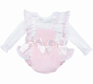 Baby Girls Pink Frilly Two Piece