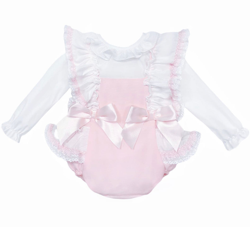Baby Girls Pink Frilly Two Piece
