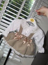 Load image into Gallery viewer, Beige &amp; White Dress with Blouse
