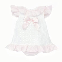 Load image into Gallery viewer, Baby Girl White Cotton Dress with Bloomers
