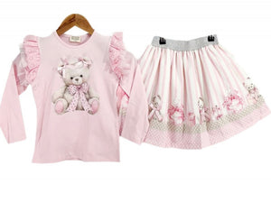 Baby Girls Skirt Set with Teddy