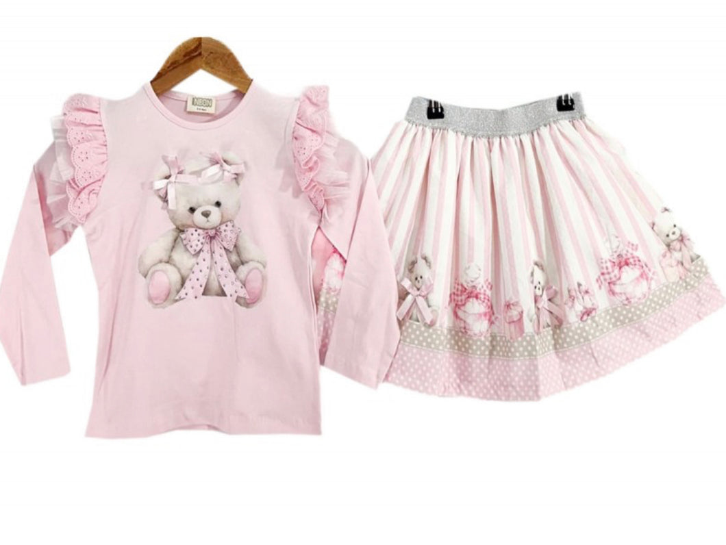 Baby Girls Skirt Set with Teddy