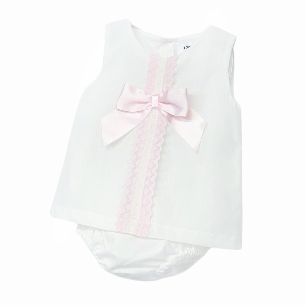 Baby Girl Bow Dress with Bloomers