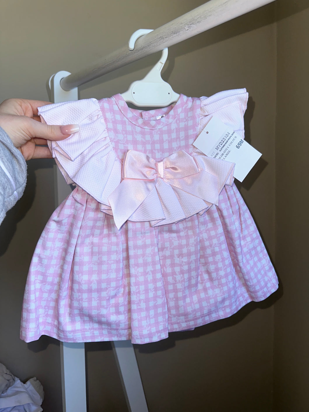 Girls Pink Gingham Dress