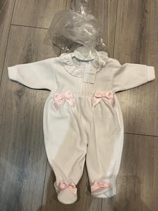Velour Baby Sleepsuit with Bows
