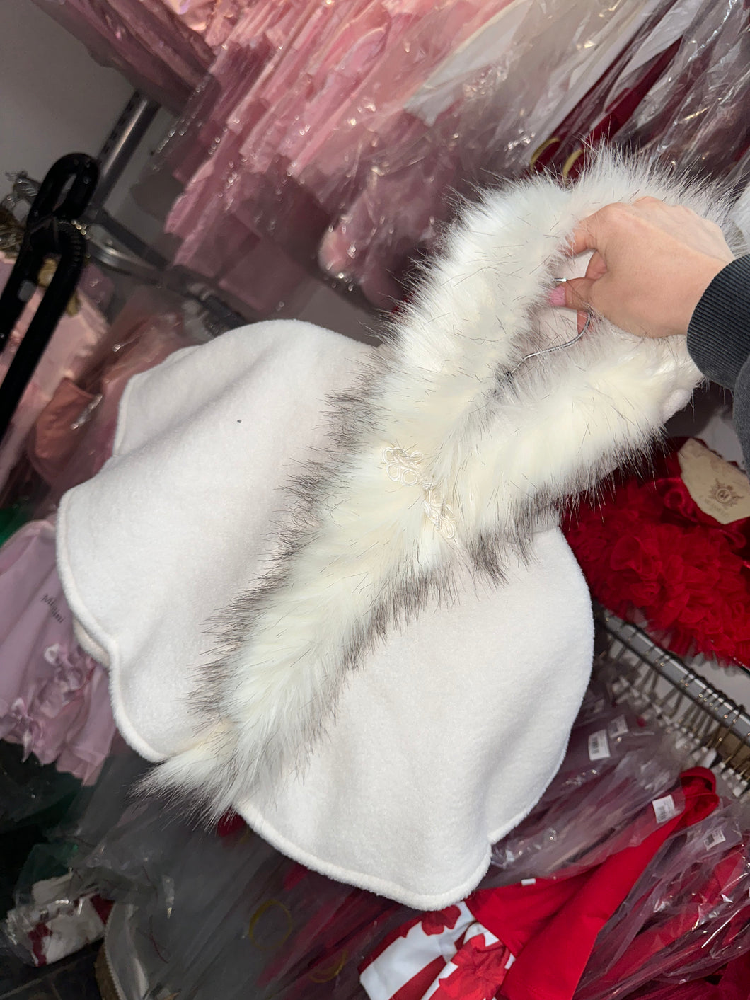 Ivory Furry Cape