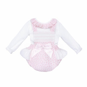 Baby Girls Pink Frilly Romper with Blouse