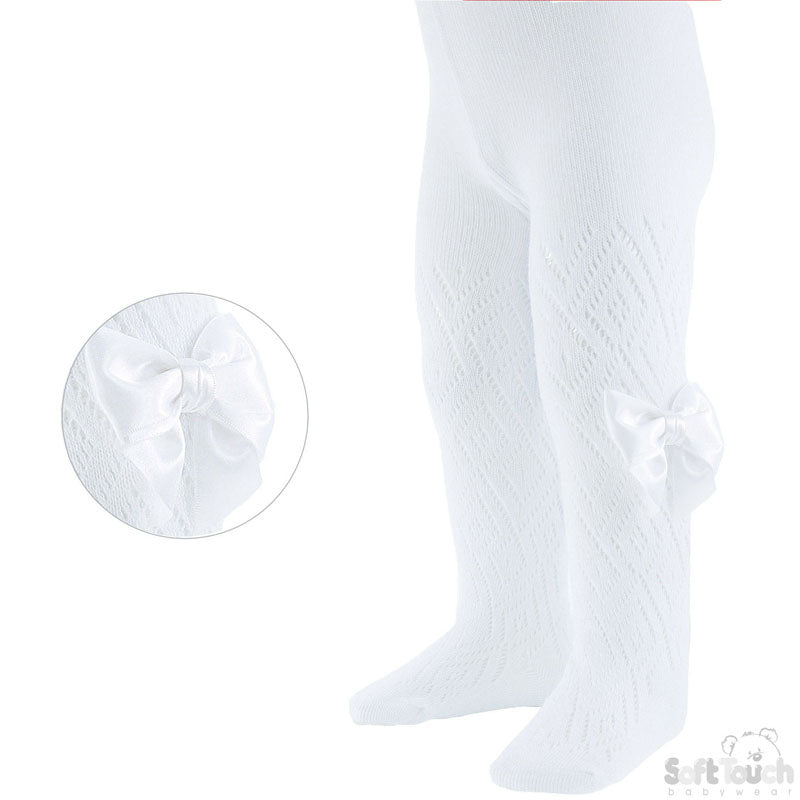Large White Bow Tights