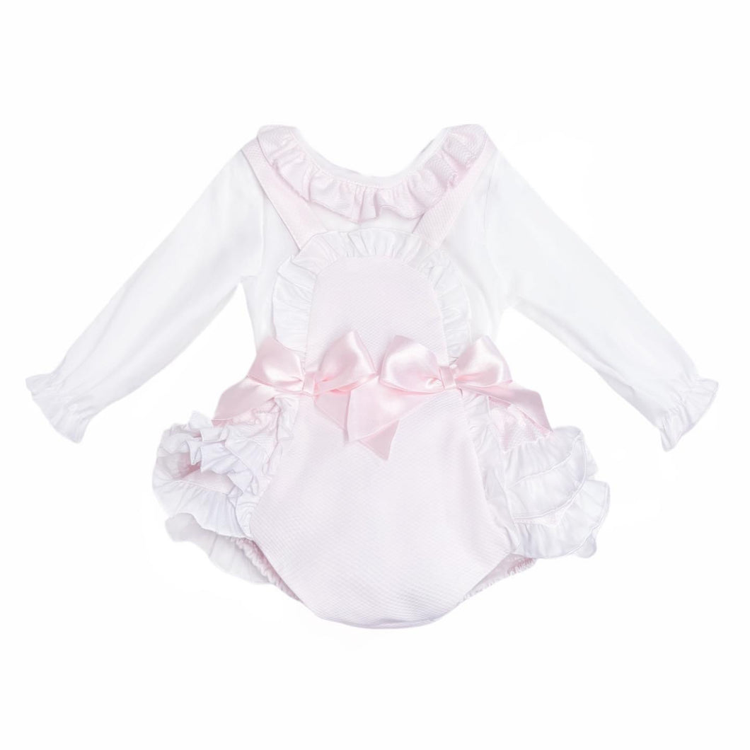 Baby Girls Waffle Romper with Blouse