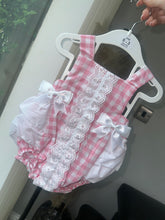 Load image into Gallery viewer, Blue Checked Romper - 6/12m
