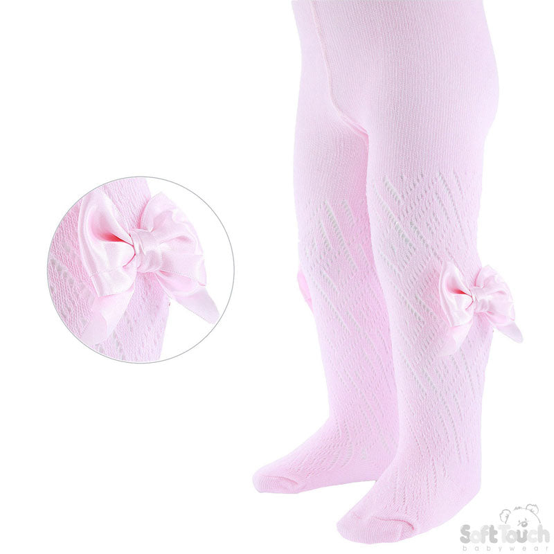 Large Pink Bow Tights