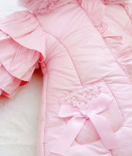 Load image into Gallery viewer, Baby Girl Pink Puffer Jacket with Faux Fur
