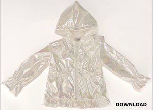 Frilly Bow Iridescent Rain Jacket in Pink or White