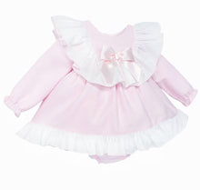 Load image into Gallery viewer, Pink &amp; White Frilly Girls Dress
