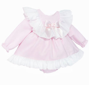 Pink & White Frilly Girls Dress