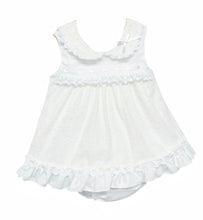Load image into Gallery viewer, Baby Girl Swiss Dress in White &amp; Yellow
