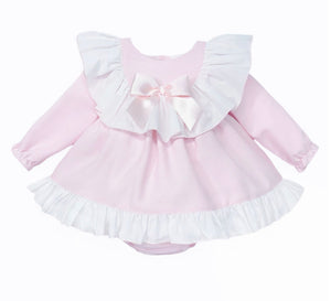 Pink & White Frilly Girls Dress
