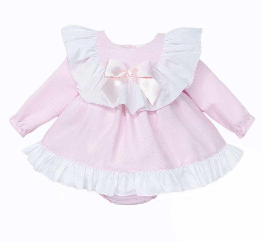 Pink & White Frilly Girls Dress