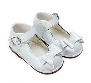 White Patent Bow Shoes 3-10 (Infant Sizes)