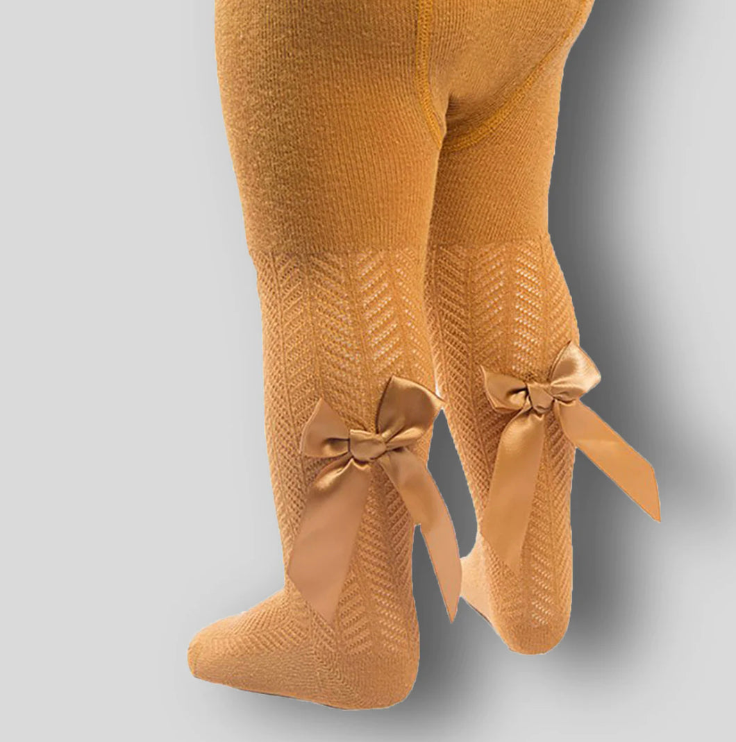 Mustard Bow Tights