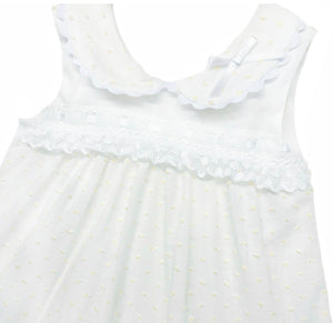 Baby Girl Swiss Dress in White & Yellow