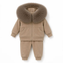 Load image into Gallery viewer, Signature Faux Furhood Irish Cream Two Piece

