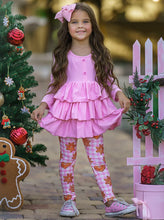 Load image into Gallery viewer, Ruffle Cookies &amp; Gingerbread Biscuit Leggings Set

