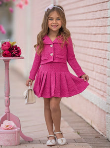 Cienna Barrie Blazer and Pleated Skirt Set