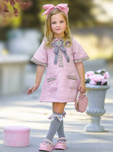 Load image into Gallery viewer, Pretty in Pink Tweed Dress
