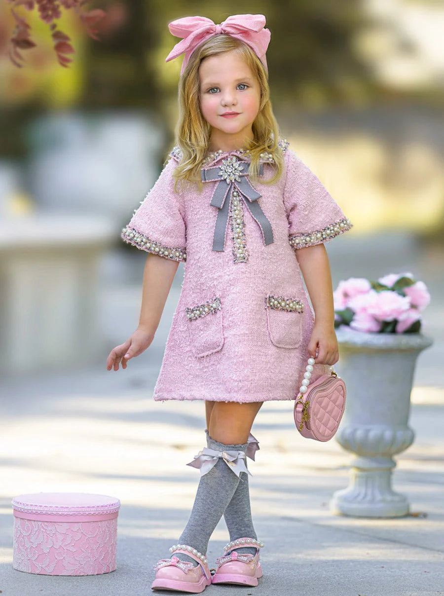 Pretty in Pink Tweed Dress